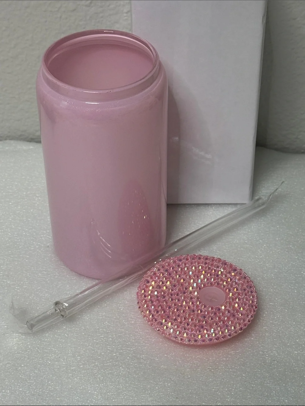 ✨💖 Pink Bling Can Tumbler w/ Straw – Glam Sparkle Cup | 16oz 💖✨